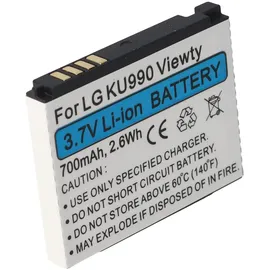 AccuCell Akku passend für LG KU990 Viewty, HB620T, Li-Ion, 3,7V, 700mAh, 2,6Wh