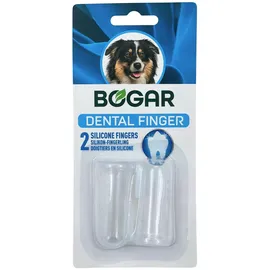 Bogar Bogadent Silicone Finger Zahnbürste Hund 2 Stück Transparent