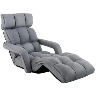 Costway Relaxliege 5-Fach einstellbar 72 x 72 x 46,5 cm grau klappbar