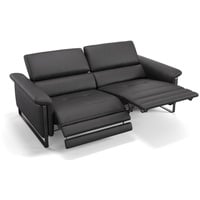 Sofanella 2-Sitzer Leder Palma, Relaxsofa, Designsofa, Designer Couch, Italienisches Sofa, 2er Sofa schwarz