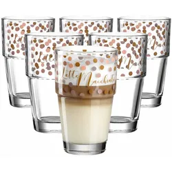 Leonardo SOLO Becher 410 ml Latte Macchiato/Punkte 6er Set