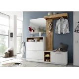 HBZ Kompaktgarderobe »Milano mit Spiegel, BxHxT 177x195x32 cm«, (1 St.), Mit Schuhkommode, Paneel, Bank und Spiegel,