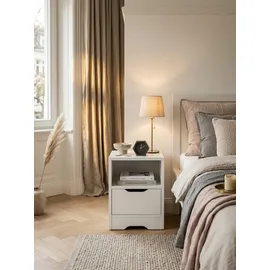 KADIMA DESIGN Nachtschrank Ilm 31 x 31 x 43 cm Weiß