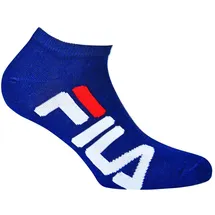 Fila Unisex Socken 2er Pack - Invisible Sneakers, Logo, einfarbig Blau 35-38