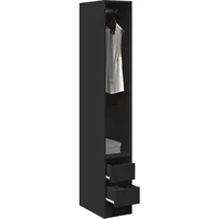 VidaXL Kleiderschrank Schwarz 30x50x200 cm Holzwerkstoff