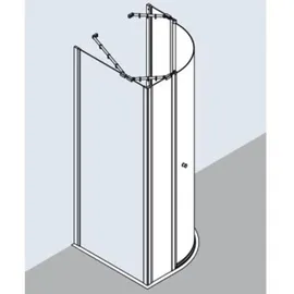 Kermi Ibiza 2000 Viertelkreis-Duschkabine mit Drehtür links 78,5 x 185 cm Silber Mattglanz ESG klar