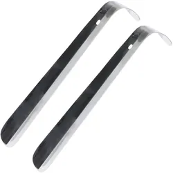 2er-Set Edelstahl Schuhlöffel 18 cm - Robuster Schuhanzieher für bequemes & materialschonendes Anziehen - Rostfrei & hygienisch - Rückenentlastung