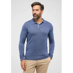 Polokragenpullover ETERNA, Herren, Gr. L, blau, 100% Wolle (Merino), casual, eng, Pullover