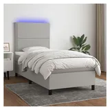 vidaXL Boxspringbett 100 x 200 cm Hellgrau