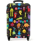 NoBoringSuitcases.com® Kinderkoffer Kinder Koffer Jungs Trolley Handgepäck Carry on Luggage Geschenke - Monster - Farben - Weltraum - Koffer Kinder Jungen Koffer klein, 55x40x20