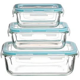5 five simply smart 5five Simply Smart Frischhaltedosen-Set, Blau, glas