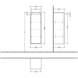 Villeroy & Boch Skyla Seitenschrank 35 x 100 x 34,9 cm Grün