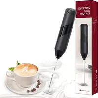 Tragbarer Milchaufschäumer, Elektrischer Milchaufschäumer, Kaffeeaufschäumer, Mini-milchbesen, Schaumbereiter, Getränkemixer Für Kaffee, Milch, Latte Macchiato, Cappuccino, Sahne, Matcha (schwarz)