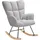 Tectake Schaukelstuhl Torve Bouclé 70 x 97 x 96 cm Hellgrau gepolstert