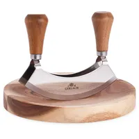 gerlach 1760 Kräutermesser mit Schneidebrett Holz 1-tlg. 19 x 6 x 19 cm Braun