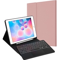 JADEMALL Tastatur Hülle mit Touchpad und Stifthalter für iPad 6. Generation 2018, iPad 5. Generation 2017, iPad Pro 9.7 Zoll, iPad Air 2 & 1,Wireless Bluetooth Tastatur QWERTZ Deutsch