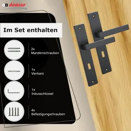Domino Qubik Langschildgarnitur schwarz 72