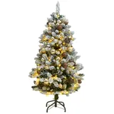 vidaXL Künstlicher Weihnachtsbaum Klappbar 150 LEDs & Kugeln 150 cm