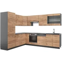 Vicco Winkelküche L-Form Fame-Line 287 cm Eiche/Anthrazit