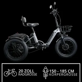 remington-fahrrad Remington R100 E Bike Dreirad 20 Zoll Elektrodreirad mit tiefem Einstieg klappbar