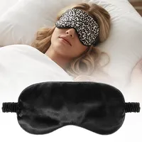 Weiche Seiden Schlafmaske,Bequeme Augenmaske zum Schlafen,Schlafbrille im Leopardenmuster,Augenbinde Schlafen mit Gummiband,Silk Sleeping Eye Mask für Pause Reise