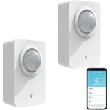 Smart Bewegungssensor, WiFi Infrarot PIR Bewegungssensor mit Abnehmbarer Halterung, kabelloser Bewegungsmelder mit Batterie&USB Kabel doppelte Stromversorgung,App Fernüberwachung kompatibel Alexa.2PCS