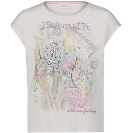 Cartoon Damen Rundhals-Shirt mit Placement 46, Patch Cream/Rosé - 46