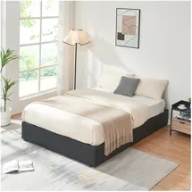 [en.casa] Polsterbett Nola mit Matratze 140x200 cm Kunstleder Schwarz