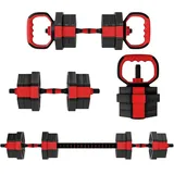 4-in-1 Hantelset Kurzhantel Set Kurzhanteln Langhanteln Verstellbar 20 Kg Für Krafttraining Zuhause