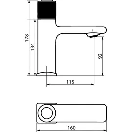 SANITOP-WINGENROTH Lauri Waschtischarmatur Dunkelgrau