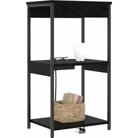 vidaXL Nachttisch mit Ladestation Schwarze Eiche Holzwerkstoff