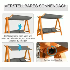 Outsunny Hollywoodschaukel Grau 3-Sitzer