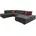 die planbar Wohnlandschaft Polyester U-Form 382 cm Schwarz