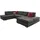 die planbar Wohnlandschaft Polyester U-Form 382 cm Schwarz