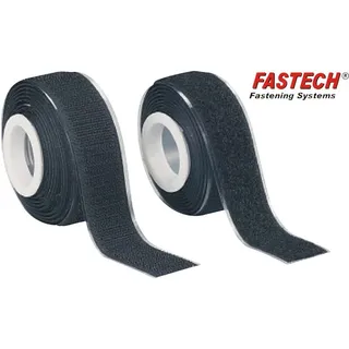 FASTECH® 919-330 Klettband zum Aufkleben Haft- und Flauschteil (L x B) 2000mm x 25mm Schwarz 1 Paar