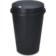 Spetebo XL Kunststoff Abfalleimer anthrazit mit Push Deckel - 50 L - Runder Mülleimer mit abnehmbaren Deckel - Mülltonne Sammeltonne Abfallsammler groß recycelbar