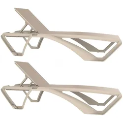 Resol MARINA CLUB Sonnenliege Outdoor Set 2 Elfenbein Struktur - Beiges Textilene