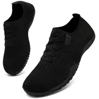 UNQWQZ Barfußschuhe Damen Barfuss Sneaker Weich Laufschuhe Sportschuhe Leicht Turnschuhe Atmungsaktives Walkingschuhe Obermaterial rutschfeste Gummisohle Schwarz 40 - 40 EU