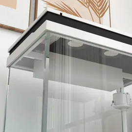 PawHut Aquarium 41L Einsteigerbecken mit Filtersystem, LED-Lichtern, Wasserpumpe, Weiß