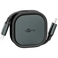 goobay USB-C auf USB-C 1 m Schwarz/Silber