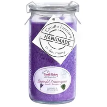 Candle Factory Mini Jumbo Lavendel Lemongrass Duftkerze 14 cm lila