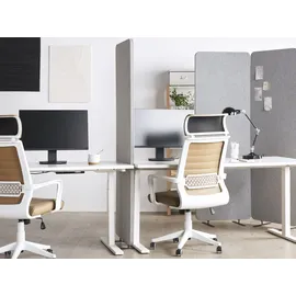 Beliani Büro-Raumteiler Standi 184 x 184 cm Hellgrau