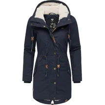 Ragwear Damen langer Mantel warme Winterjacke mit Kapuze YM-Canny Navy22 Gr. M - M
