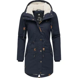 Ragwear Damen langer Mantel warme Winterjacke mit Kapuze YM-Canny Navy22 Gr. M - M