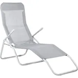 Liege Sonnenliege Gartenliege Campingliege Saunaliege Badeliege - Silber