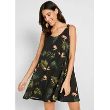 bonprix Strandkleid A-Linie Schwarz/Grün 36/38