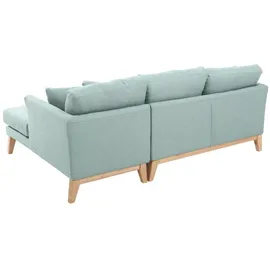 miliboo Eckcouch Polyester 3-Sitzer Lagunenblau