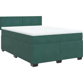 vidaXL Boxspringbett 140 x 200 cm Dunkelgrün