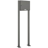 AL Briefkastensysteme - 1er Premium Standbriefkasten RAL 9007 freistehend Postkasten Stünder s