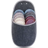 Onvaya Hausschuhe 5er-Set Filzpantoffel grau, Größen: 37/39, 40/43, 43/45 | 36/45 EU